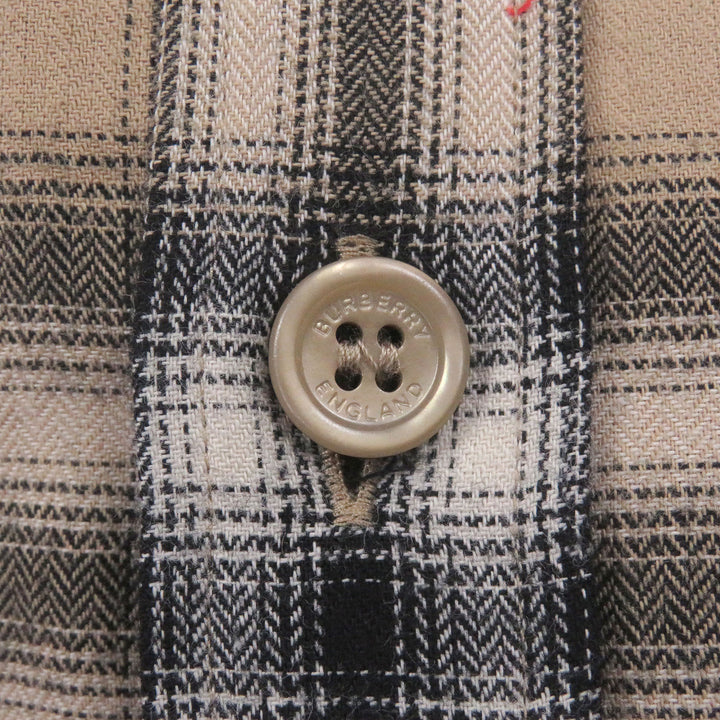 Excellent BURBERRY Long sleeve shirt Tisci period Nova check pattern beige