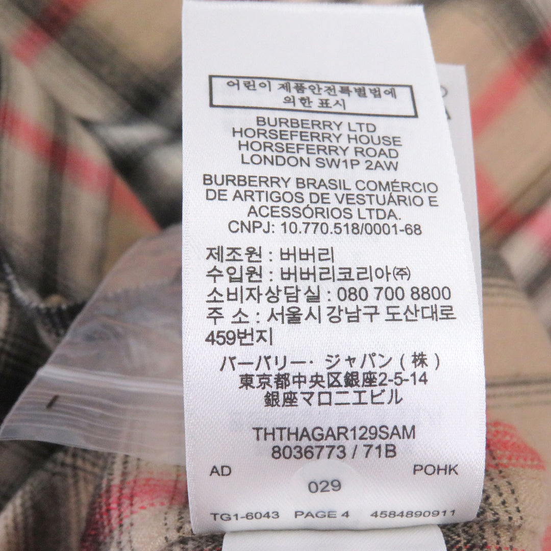 Excellent BURBERRY Long sleeve shirt Tisci period Nova check pattern beige