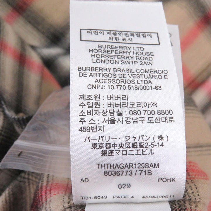 Excellent BURBERRY Long sleeve shirt Tisci period Nova check pattern beige
