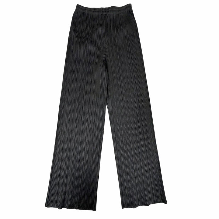 Excellent PLEATS PLEASE Pants Long Easy Pants black polyester Women 1 PP04-JF643