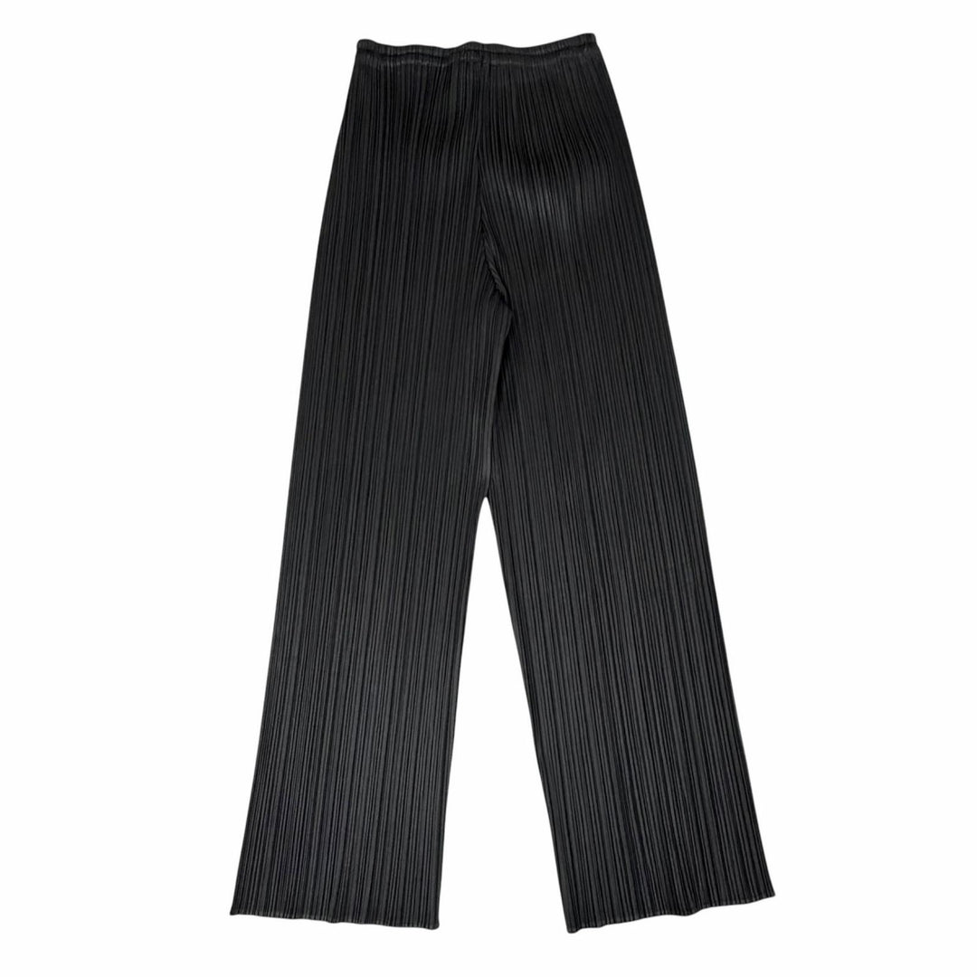 Excellent PLEATS PLEASE Pants Long Easy Pants black polyester Women 1 PP04-JF643
