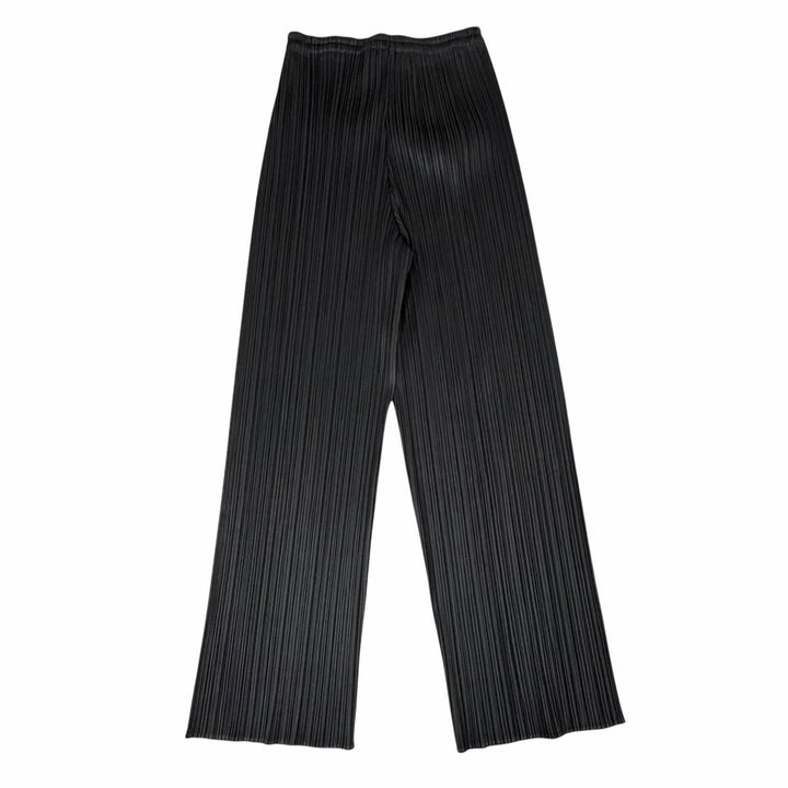 Excellent PLEATS PLEASE Pants Long Easy Pants black polyester Women 1 PP04-JF643