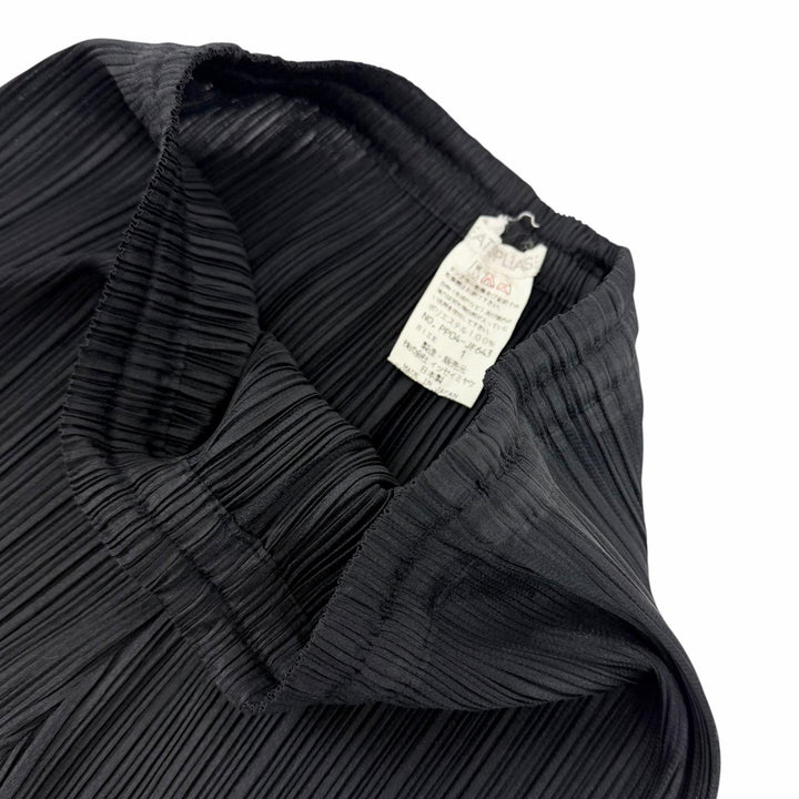 Excellent PLEATS PLEASE Pants Long Easy Pants black polyester Women 1 PP04-JF643