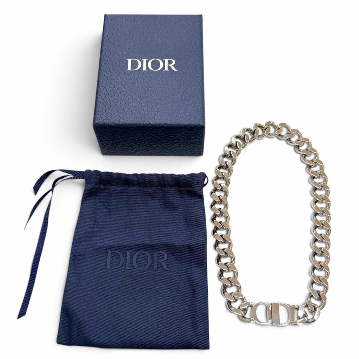Great DIOR Necklace Current product CD ICON Chain link Silver mens N1574HOMMT
