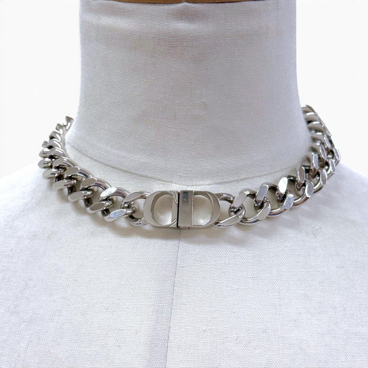 Great DIOR Necklace Current product CD ICON Chain link Silver mens N1574HOMMT