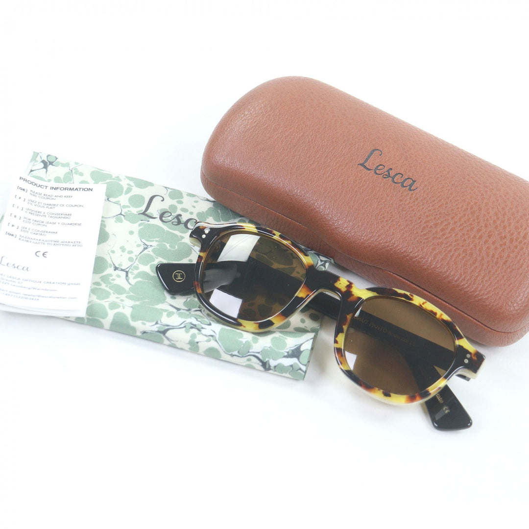 Excellent Lesca Lunetier sunglasses BRUT PANTO LIMITED EDTION Deadstock fabric