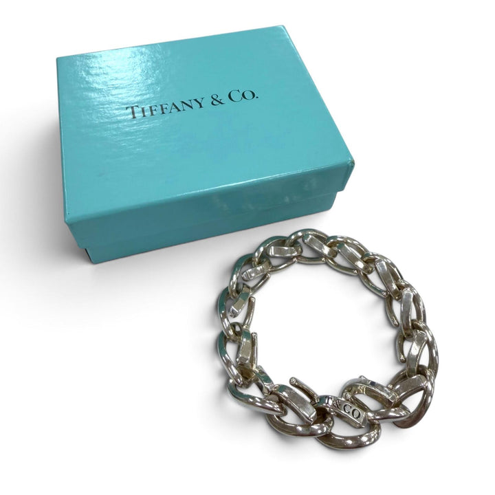 Very Good TIFFANY&Co. bracelet Forge Large Link Silver AG925 Women 18