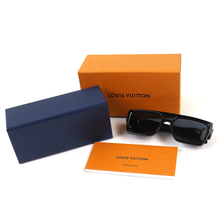 Great LOUIS VUITTON sunglasses LV Sleek Square black mens Z2062E