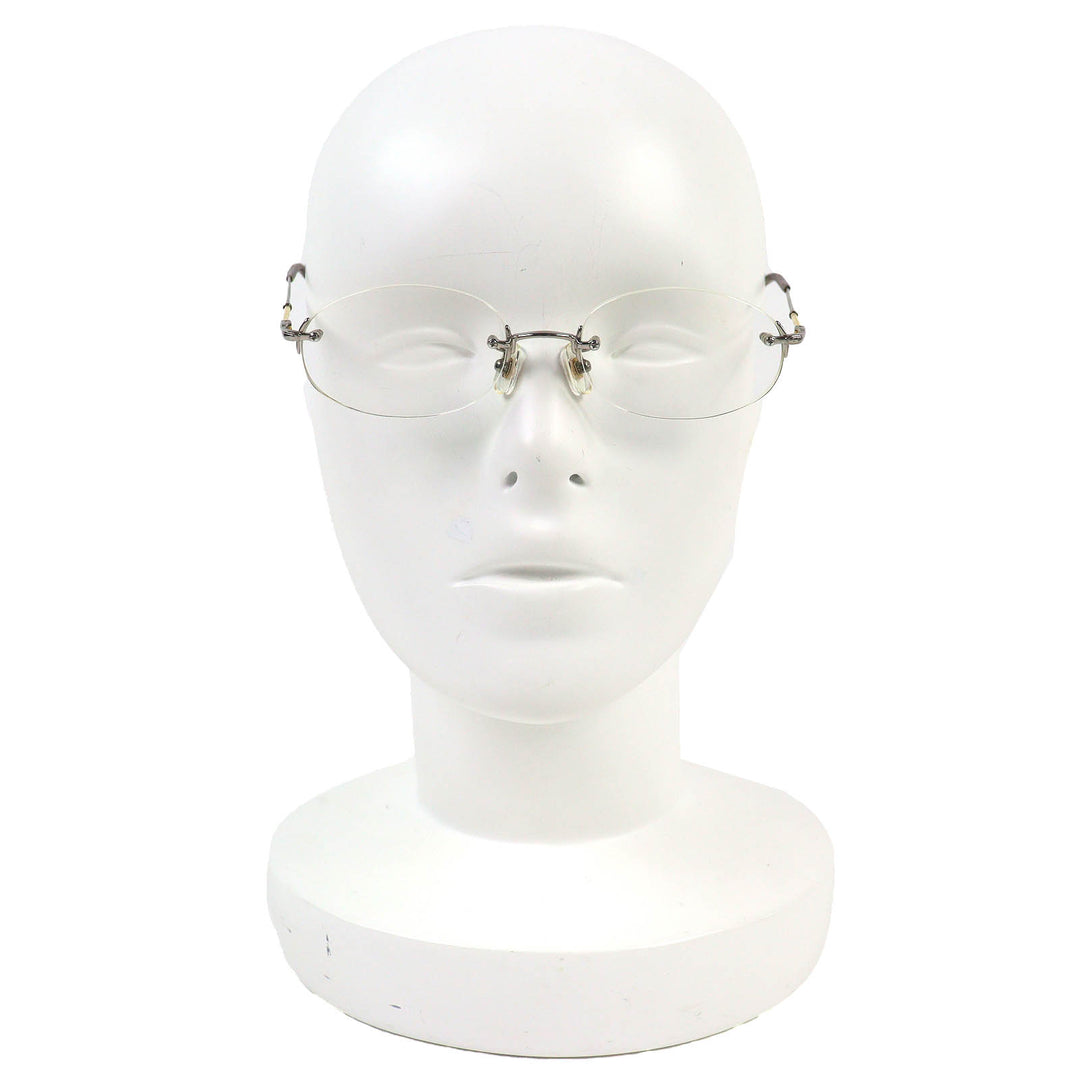 Very Good PARIS MIKI Glasses Titanium, temples partially in K18, rimless AU-132