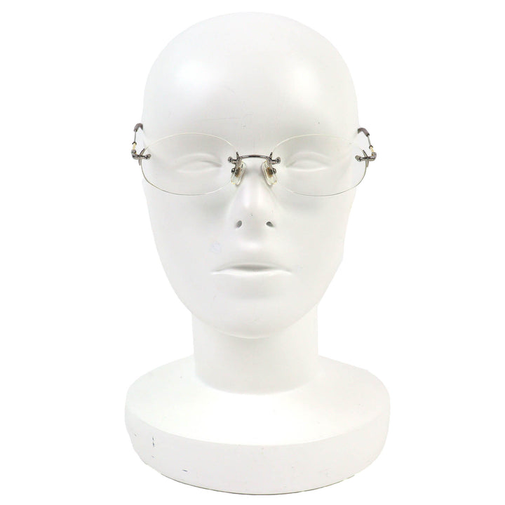 Very Good PARIS MIKI Glasses Titanium, temples partially in K18, rimless AU-132