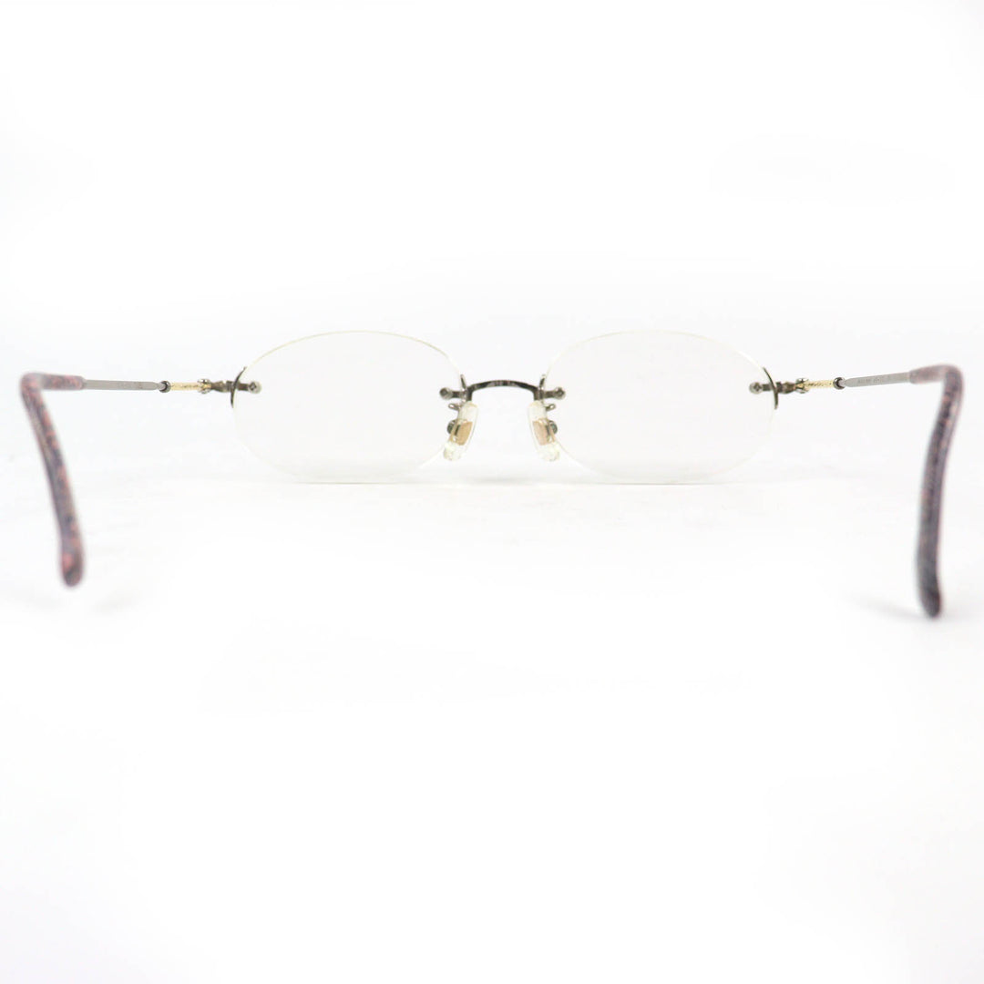 Very Good PARIS MIKI Glasses Titanium, temples partially in K18, rimless AU-132