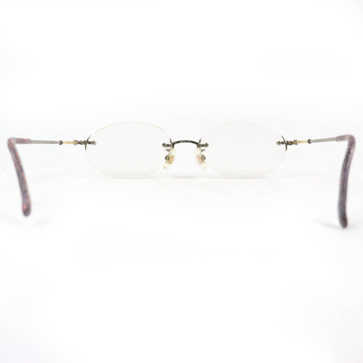 Very Good PARIS MIKI Glasses Titanium, temples partially in K18, rimless AU-132