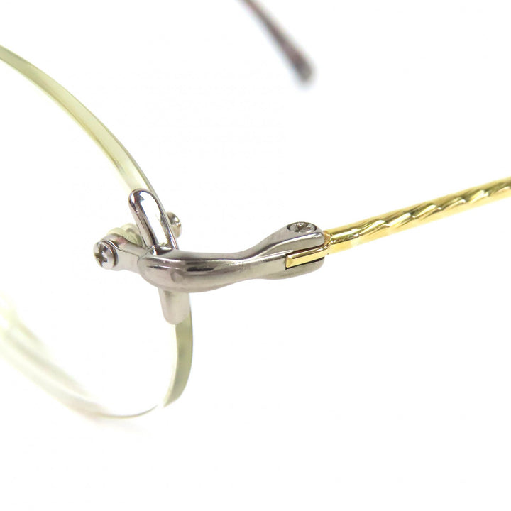 Very Good PARIS MIKI Glasses Titanium, temples partially in K18, rimless AU-132
