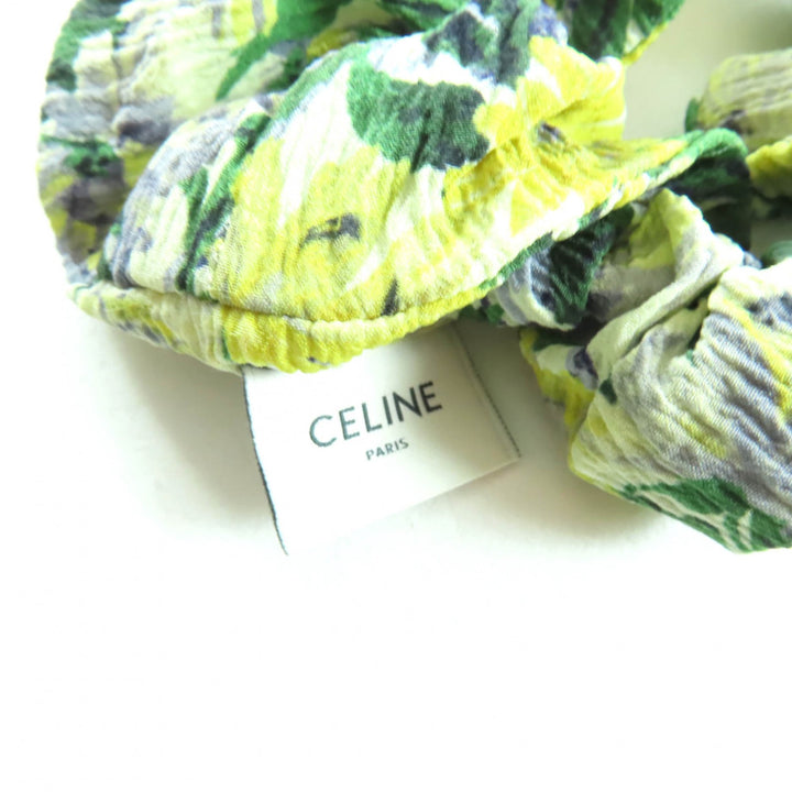 素晴らしいCELINEヘアアクセサリーグリーンイエローシルクレディース460AH2SIB