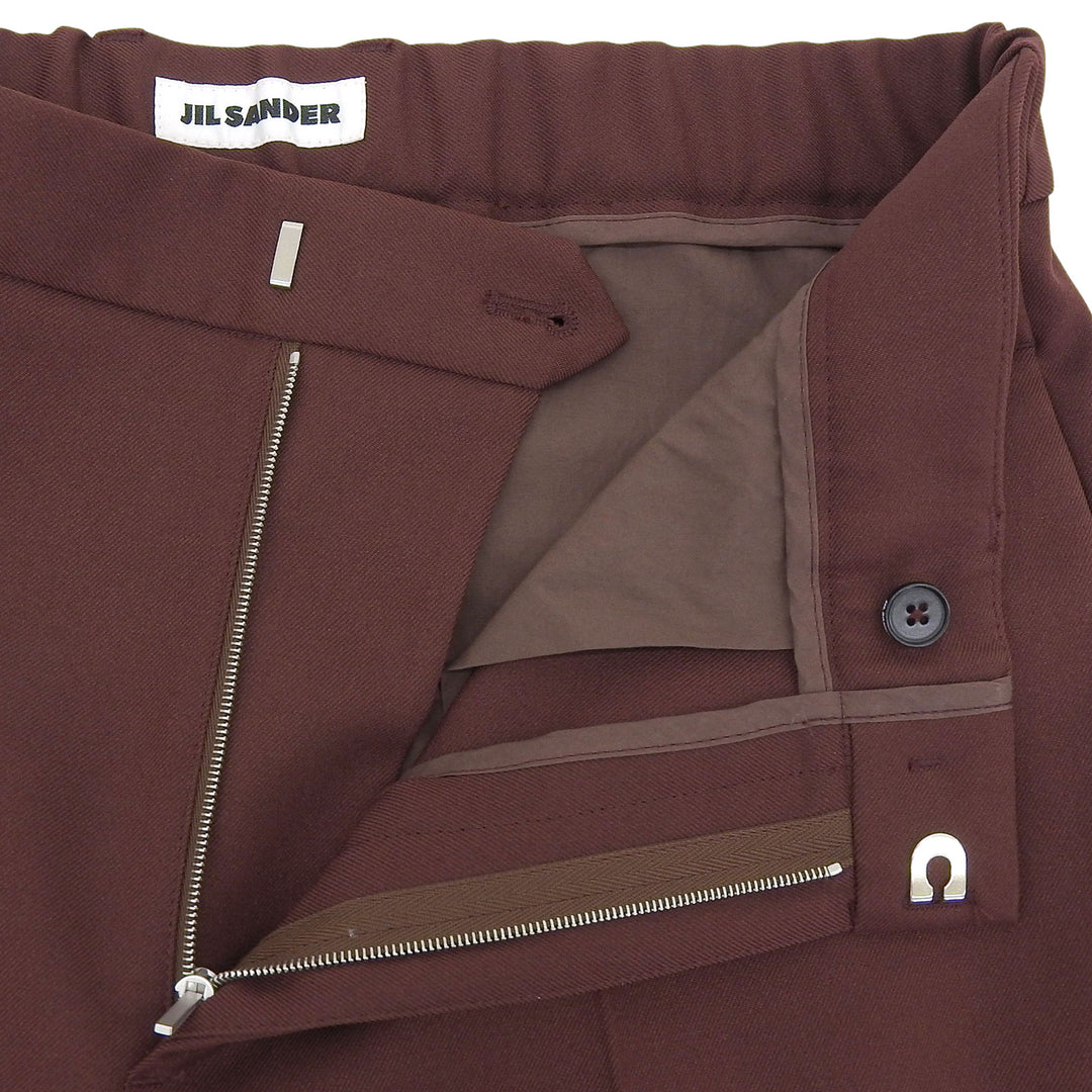 Excellent JIL SANDER Pants Wool gabardine tapered pants Brown mens 44 J21KA0011