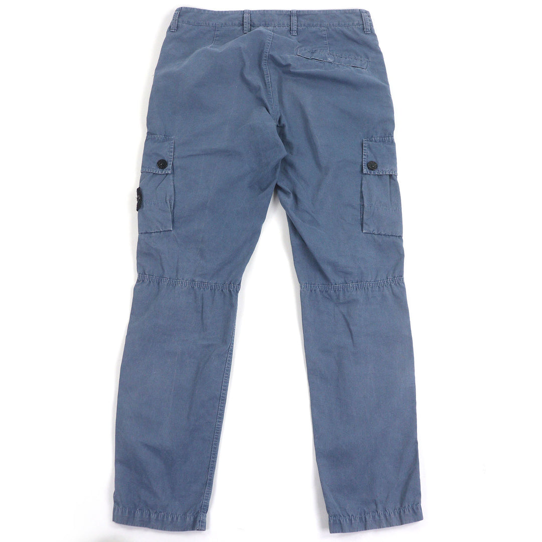Excellent STONE ISLAND Garment-dyed effect logo patch washed cotton cargo pants