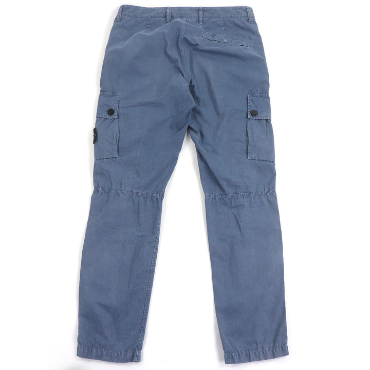 Excellent STONE ISLAND Garment-dyed effect logo patch washed cotton cargo pants