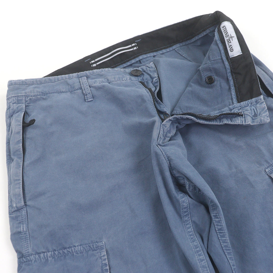 Excellent STONE ISLAND Garment-dyed effect logo patch washed cotton cargo pants