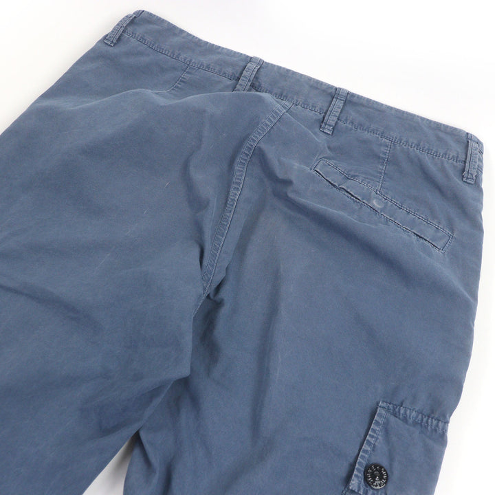 Excellent STONE ISLAND Garment-dyed effect logo patch washed cotton cargo pants
