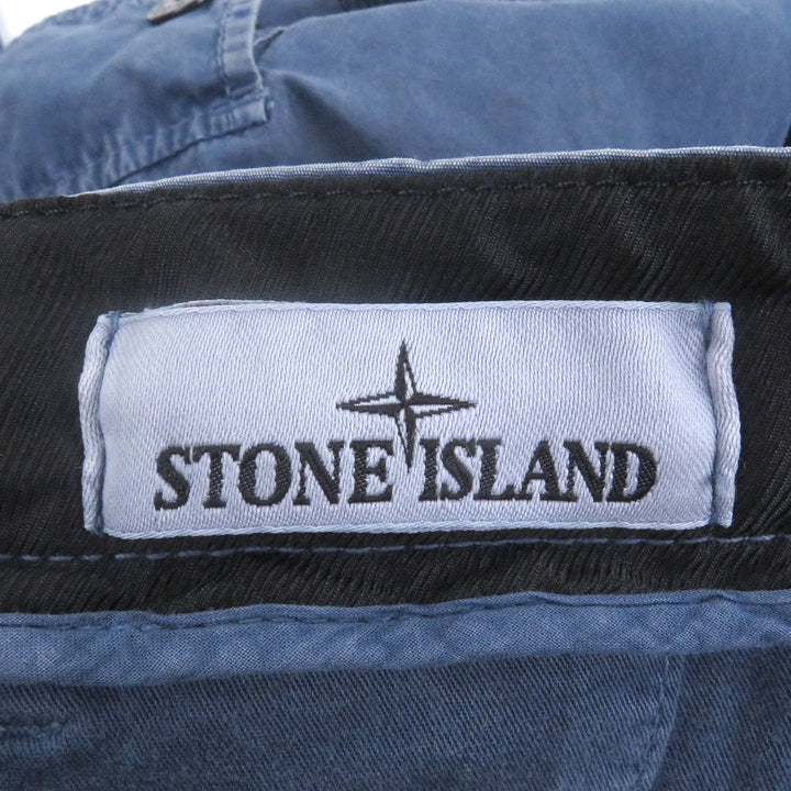 Excellent STONE ISLAND Garment-dyed effect logo patch washed cotton cargo pants