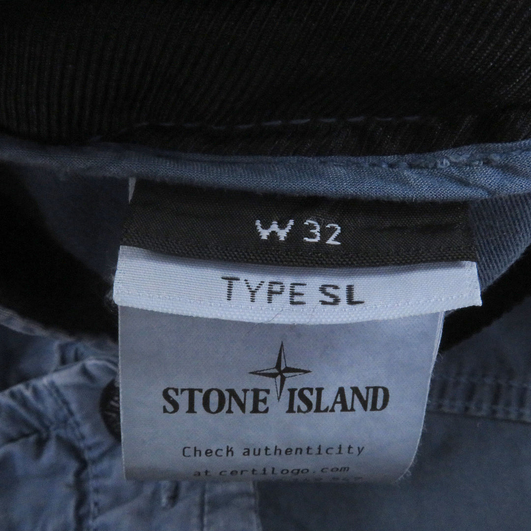 Excellent STONE ISLAND Garment-dyed effect logo patch washed cotton cargo pants