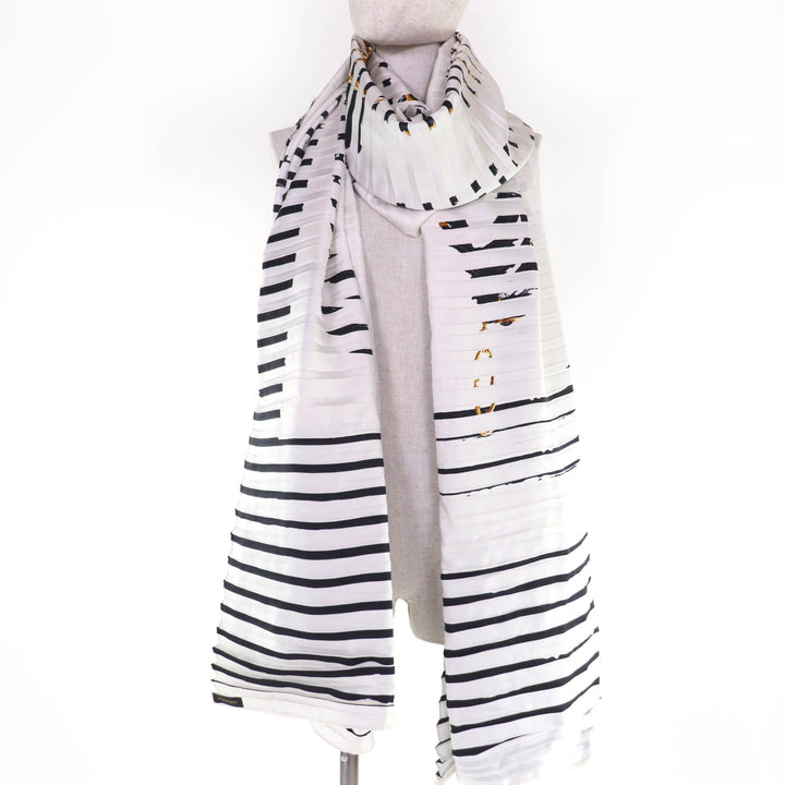 Discounted Great HERMES Stall BRIDES DE GALA Silk Products Pleated Large Size White system