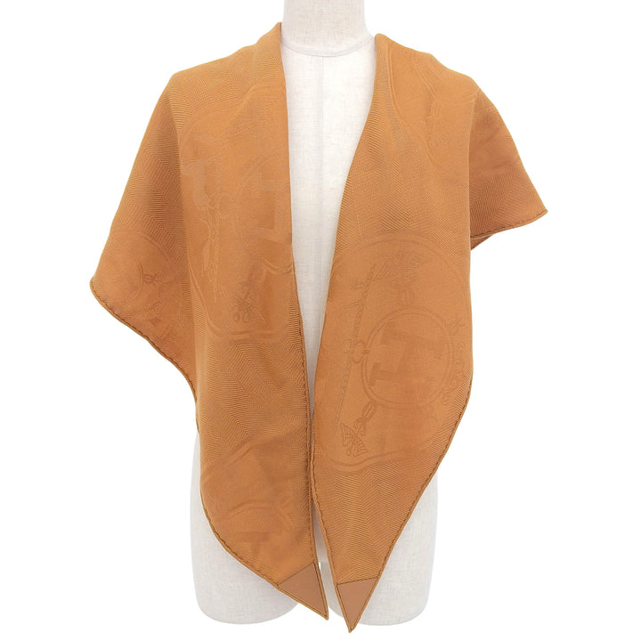 Excellent HERMES Stall New Libris Brown cashmere Women