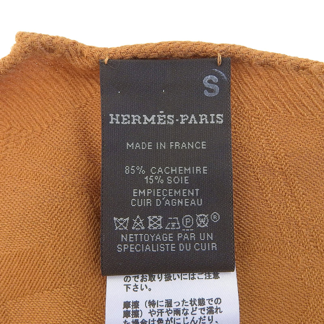 Excellent HERMES Stall New Libris Brown cashmere Women