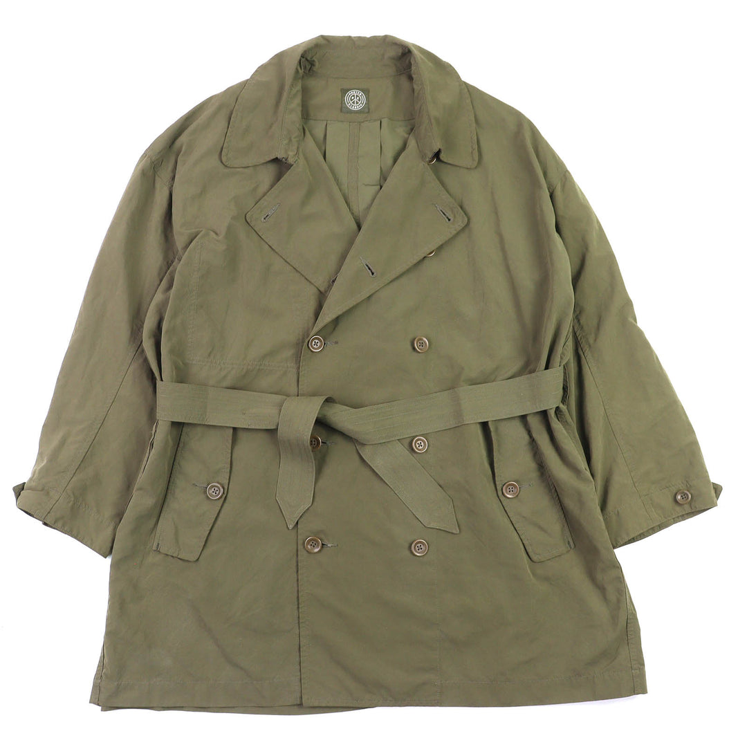Great PORTER CLASSIC trench coat Belted short length double breasted khaki 3