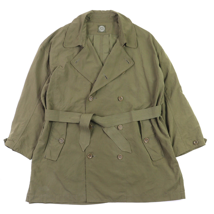 Great PORTER CLASSIC trench coat Belted short length double breasted khaki 3