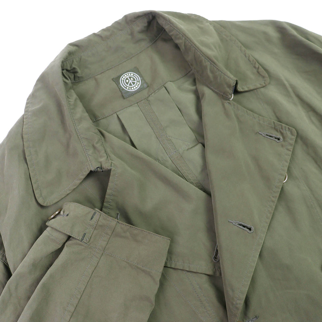 Great PORTER CLASSIC trench coat Belted short length double breasted khaki 3
