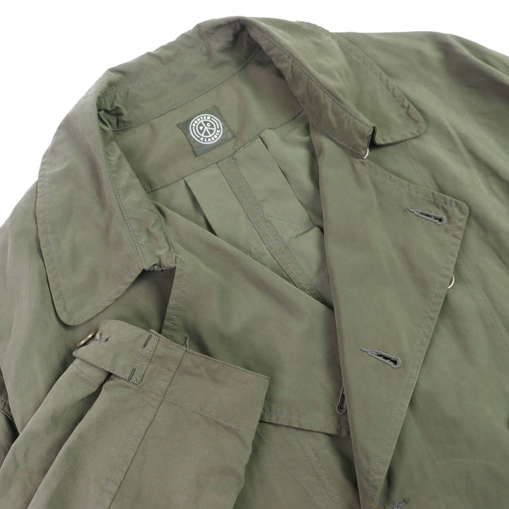 Great PORTER CLASSIC trench coat Belted short length double breasted khaki 3