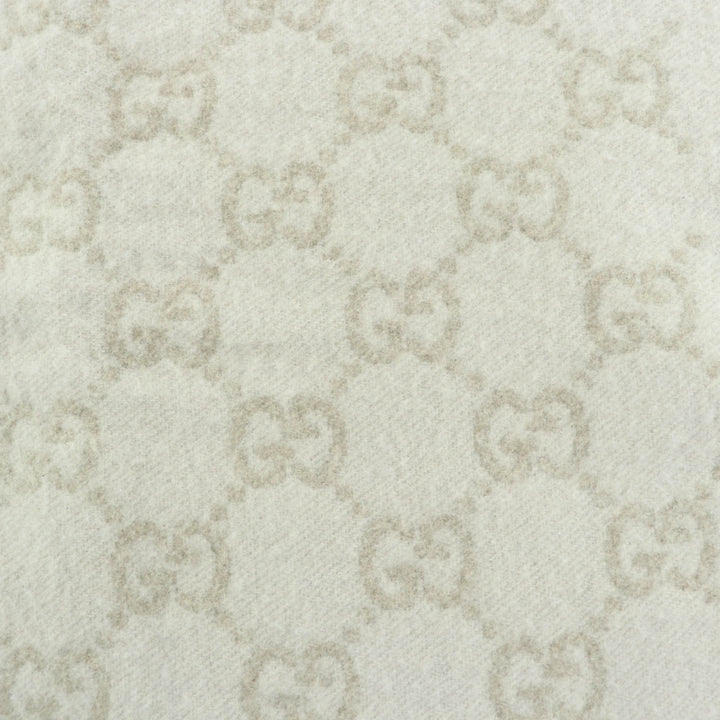 Excellent GUCCI Scarf GG pattern current item beige cashmere Women 812317
