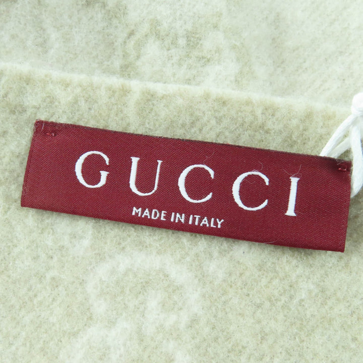 Excellent GUCCI Scarf GG pattern current item beige cashmere Women 812317