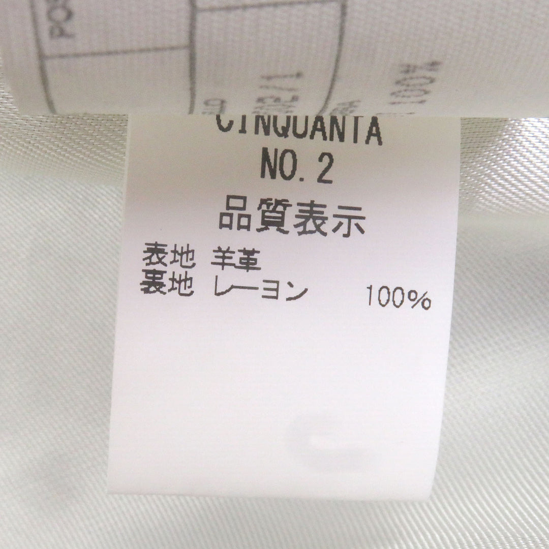 優れたCINQUANTAレザージャケットスタンドカラーシングルライダース