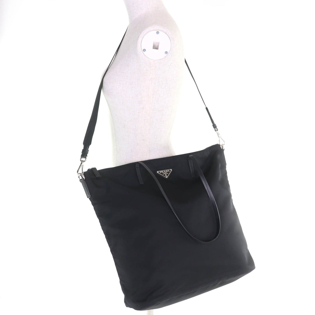 Great PRADA Tote Bag black Nylon Women 1BG189
