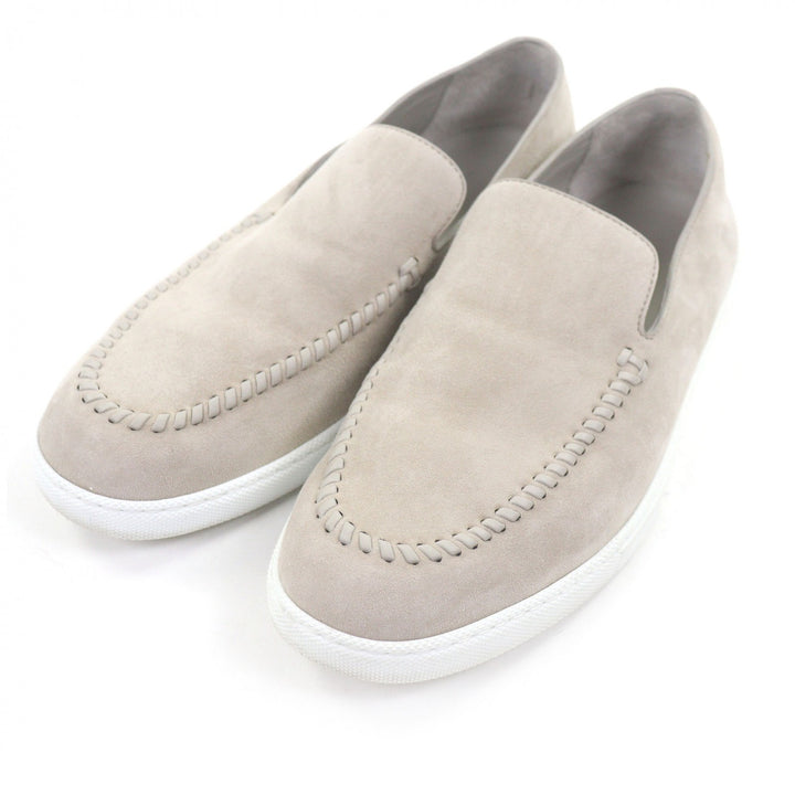 Great HERMES Slip-on Julian Veau Velvet Moccasins beige mens 40