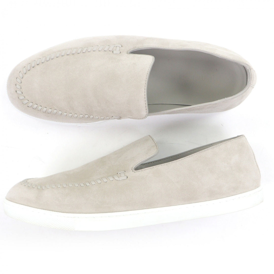 Great HERMES Slip-on Julian Veau Velvet Moccasins beige mens 40