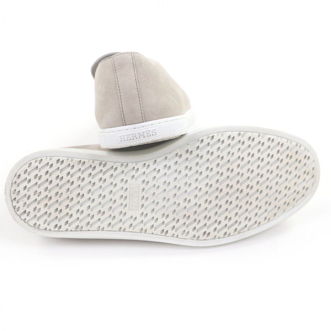 Great HERMES Slip-on Julian Veau Velvet Moccasins beige mens 40