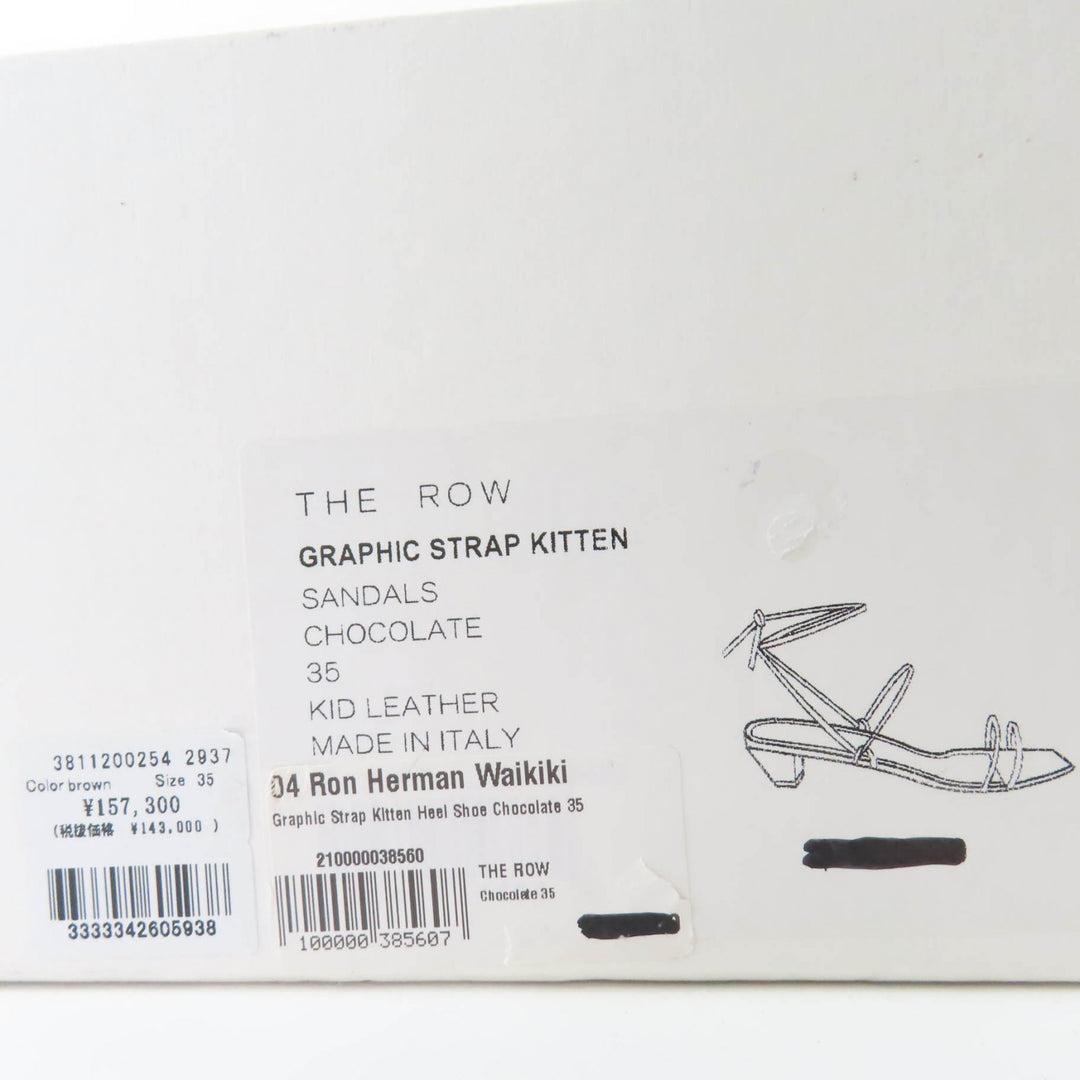 素晴らしい THE ROW サンダル GRAPHIC STRAP KITTEN スクエアトゥ レザー ブラック レディース 35
