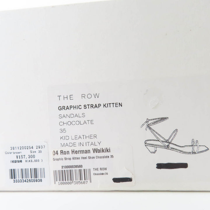 素晴らしい THE ROW サンダル GRAPHIC STRAP KITTEN スクエアトゥ レザー ブラック レディース 35