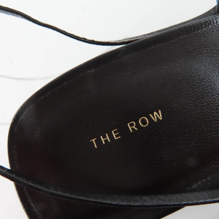 素晴らしい THE ROW サンダル GRAPHIC STRAP KITTEN スクエアトゥ レザー ブラック レディース 35