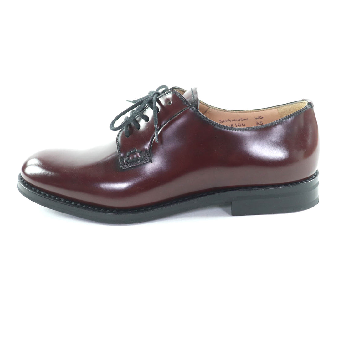 Excellent CHURCH'S Leather shoes Shannon Burgundy Polished binder calf Women 35