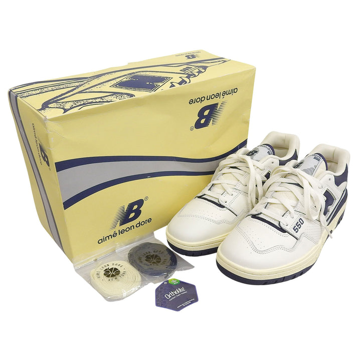 Pristine NEW BALANCE sneakers AIME LEON DORE white leather mens 28.5 BB550ALF