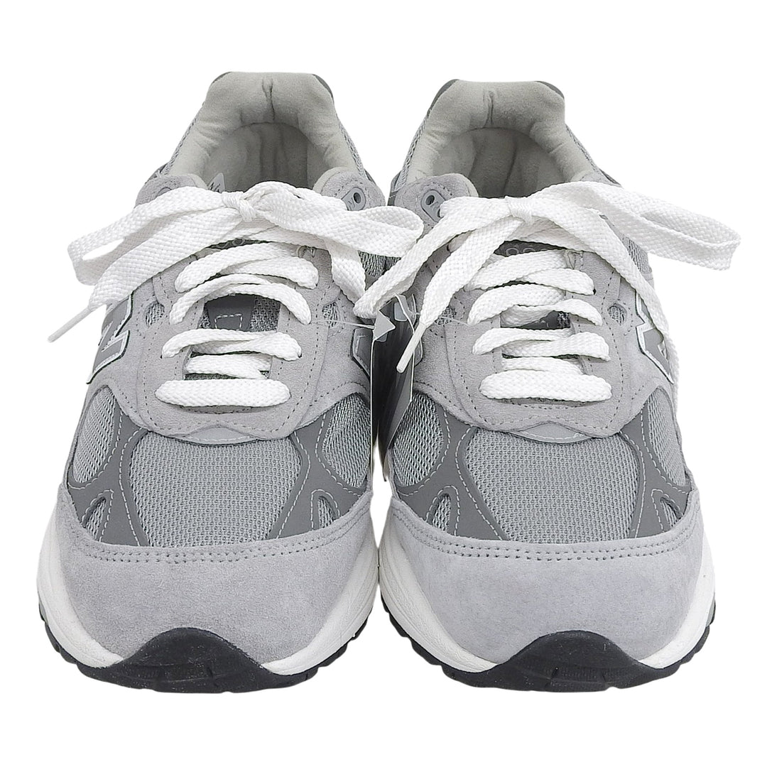 Pristine NEW BALANCE sneakers with logo patch gray Synthetic fiber mens 28.5