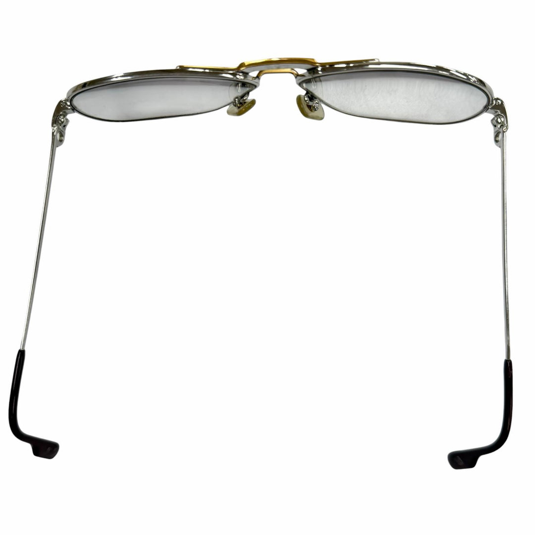 Very Good Cartier Glasses Trinity Two Bridges Silver mens