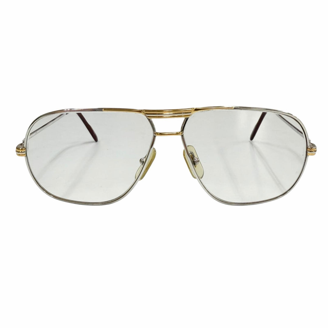 Very Good Cartier Glasses Trinity Two Bridges Silver mens