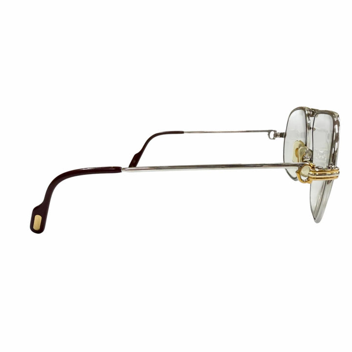 Very Good Cartier Glasses Trinity Two Bridges Silver mens