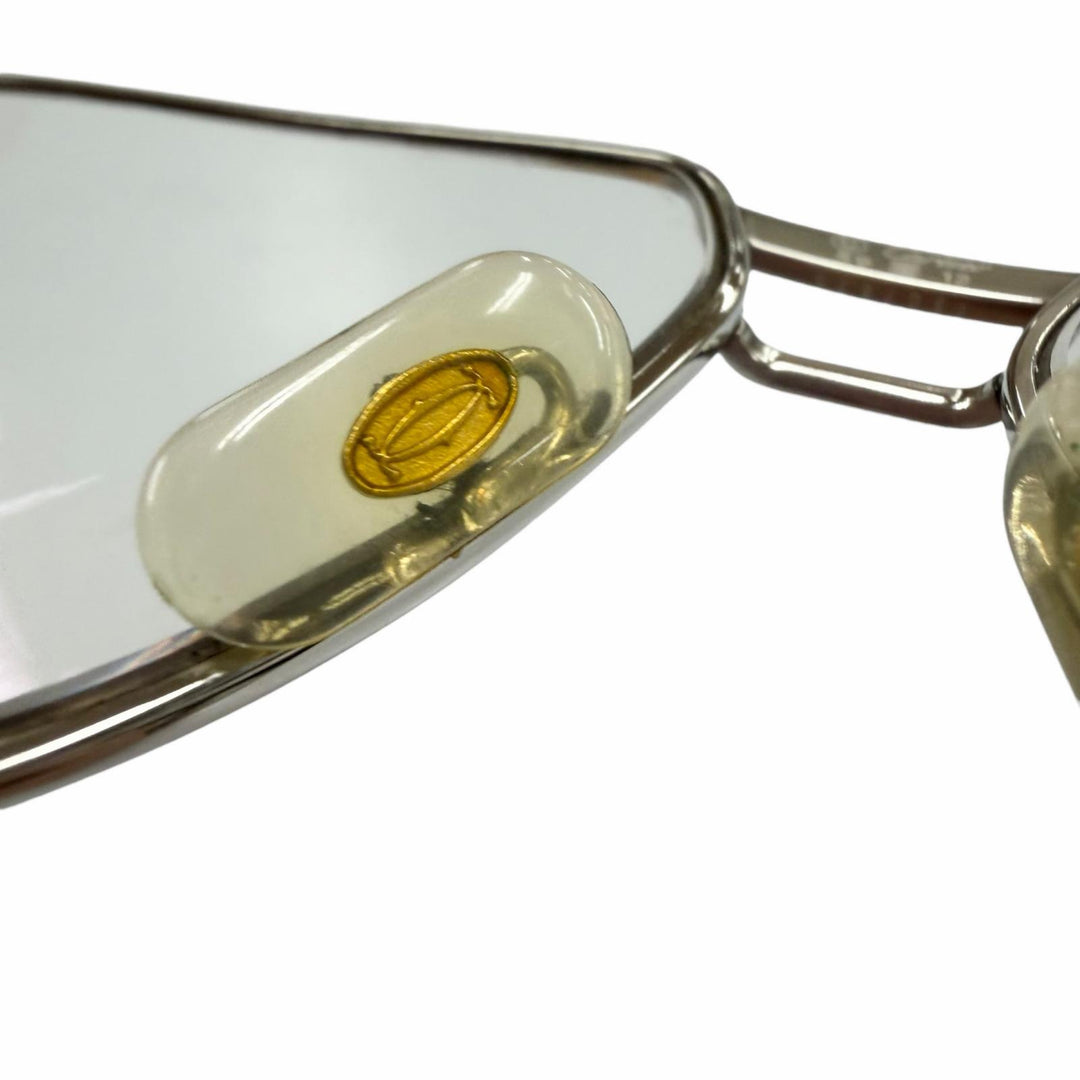 Very Good Cartier Glasses Trinity Two Bridges Silver mens