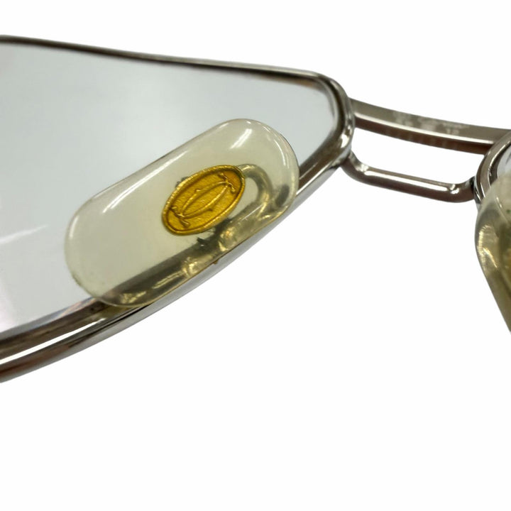 Very Good Cartier Glasses Trinity Two Bridges Silver mens